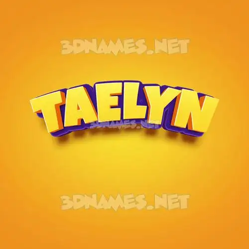 taelyn in Orange Toon style - 3D name wallpaper