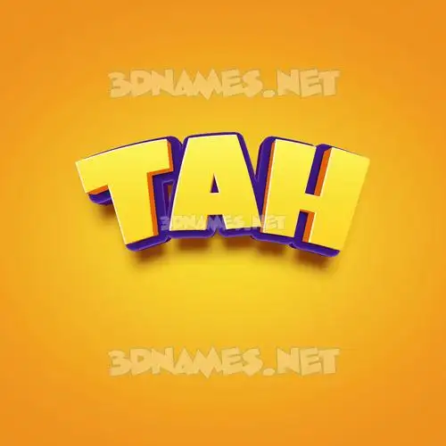 tah in Orange Toon style - 3D name wallpaper tah in Orange Toon style - 3D name wallpaper