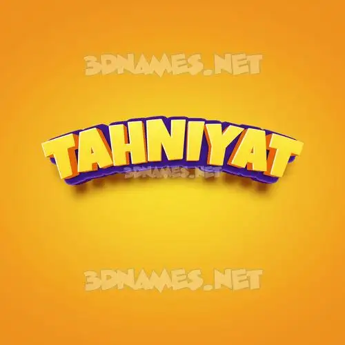 tahniyat in Orange Toon style - 3D name wallpaper