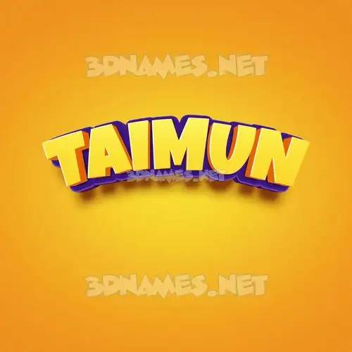 taimun in Orange Toon style - 3D name wallpaper