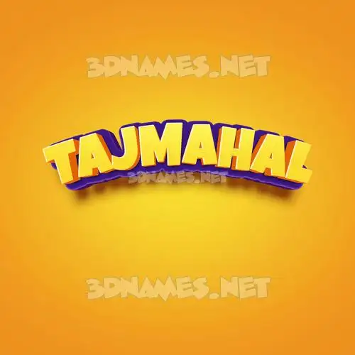 tajmahal in Orange Toon style - 3D name wallpaper