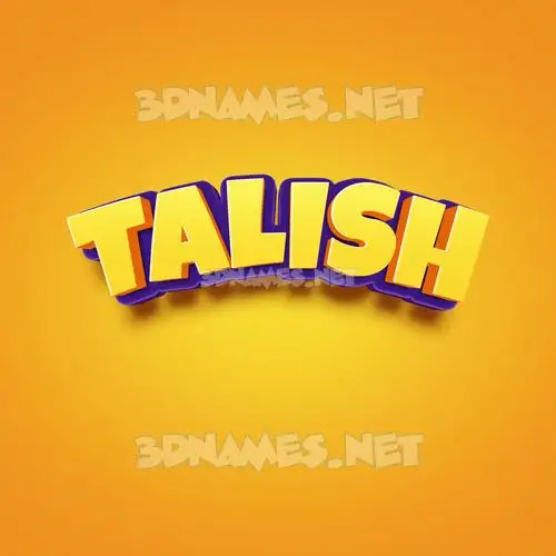talish in Orange Toon style - 3D name wallpaper