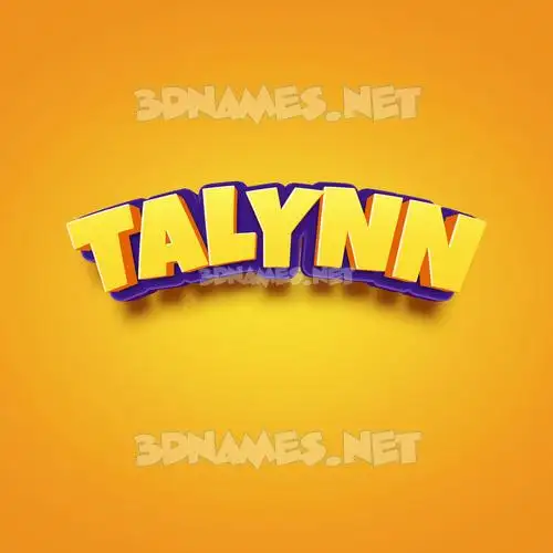 talynn in Orange Toon style - 3D name wallpaper