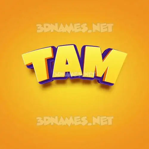 tam in Orange Toon style - 3D name wallpaper