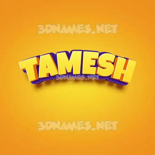 tamesh in Orange Toon style - 3D name wallpaper
