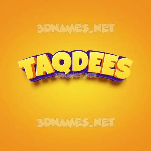 taqdees in Orange Toon style - 3D name wallpaper taqdees in Orange Toon style - 3D name wallpaper