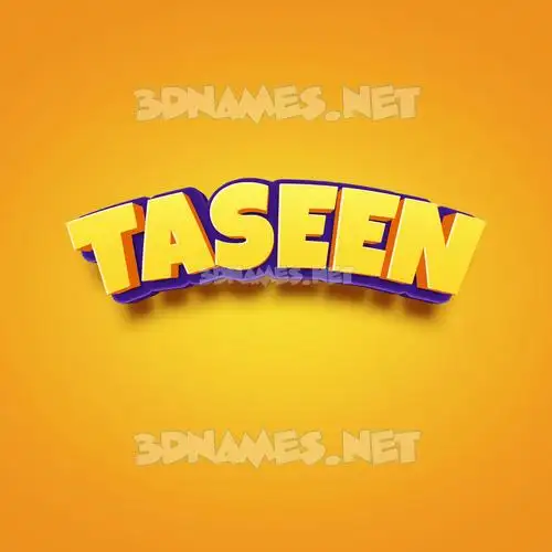 taseen in Orange Toon style - 3D name wallpaper