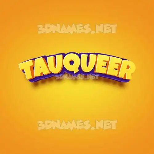 tauqueer in Orange Toon style - 3D name wallpaper tauqueer in Orange Toon style - 3D name wallpaper