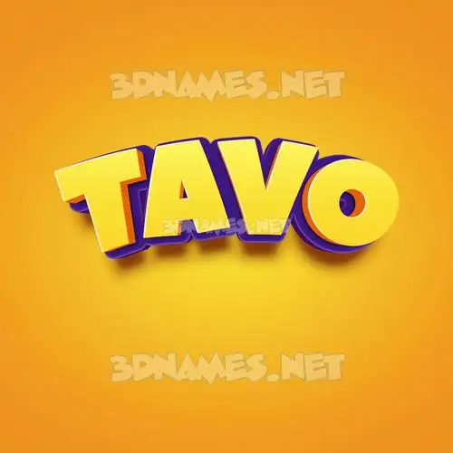 tavo in Orange Toon style - 3D name wallpaper