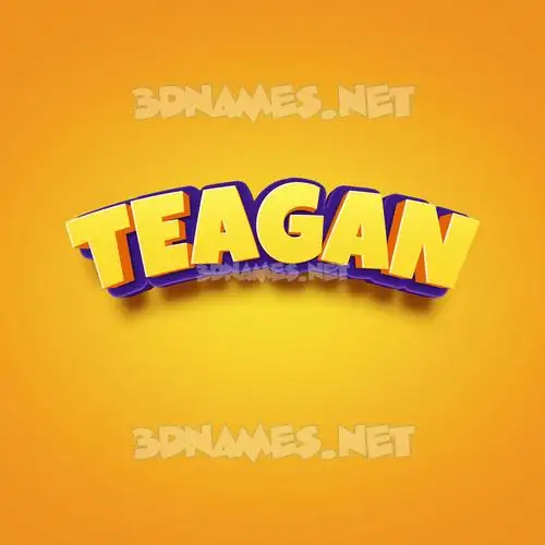 teagan in Orange Toon style - 3D name wallpaper
