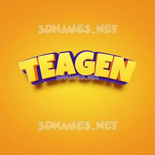 teagen in Orange Toon style - 3D name wallpaper