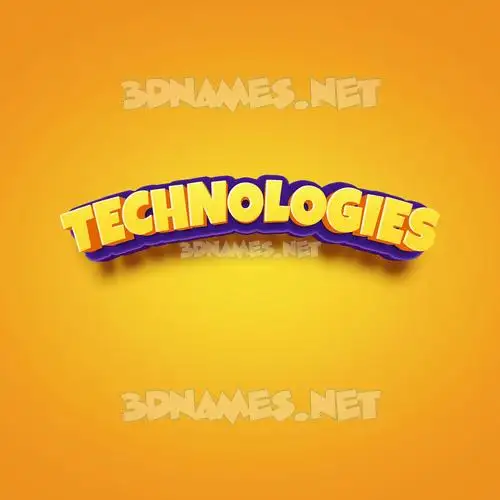 technologies in Orange Toon style - 3D name wallpaper