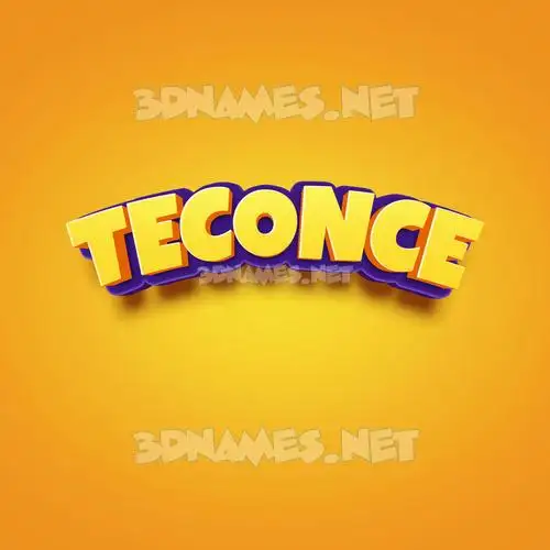 teconce in Orange Toon style - 3D name wallpaper