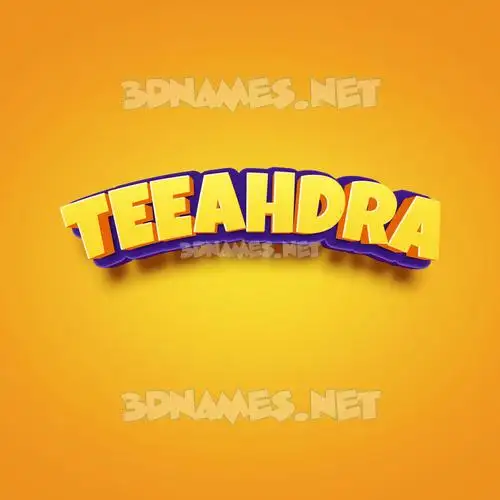 teeahdra in Orange Toon style - 3D name wallpaper teeahdra in Orange Toon style - 3D name wallpaper