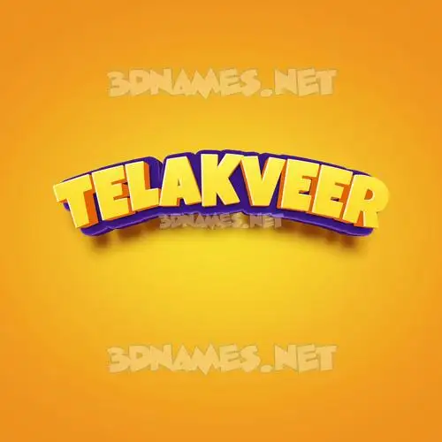 telakveer in Orange Toon style - 3D name wallpaper telakveer in Orange Toon style - 3D name wallpaper