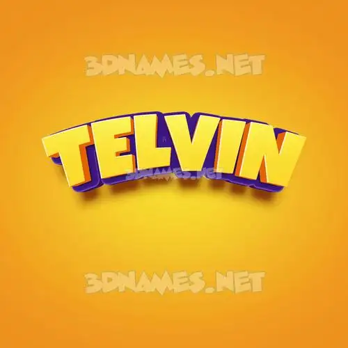 telvin in Orange Toon style - 3D name wallpaper