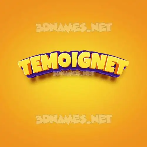 temoignet in Orange Toon style - 3D name wallpaper temoignet in Orange Toon style - 3D name wallpaper