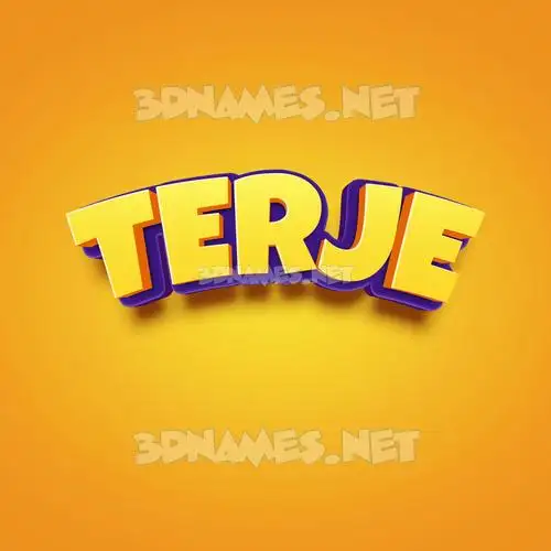 terje in Orange Toon style - 3D name wallpaper
