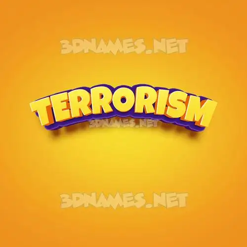 terrorism in Orange Toon style - 3D name wallpaper terrorism in Orange Toon style - 3D name wallpaper