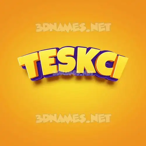teskci in Orange Toon style - 3D name wallpaper