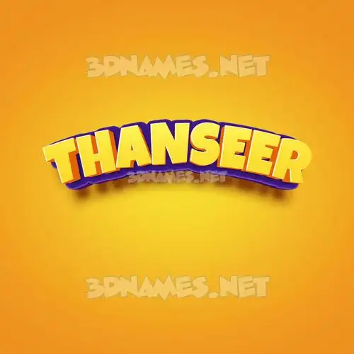 thanseer in Orange Toon style - 3D name wallpaper