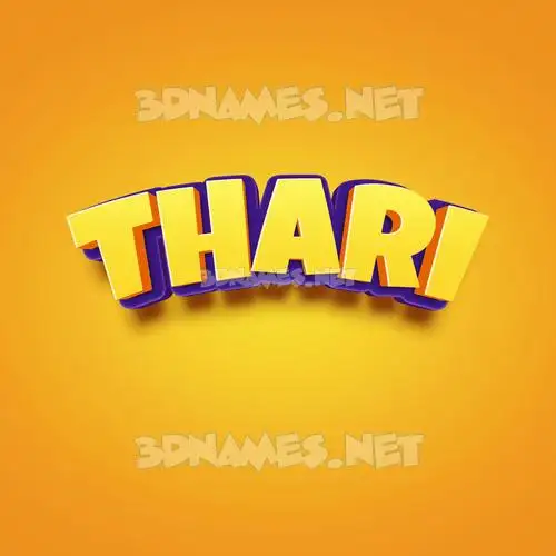 thari in Orange Toon style - 3D name wallpaper