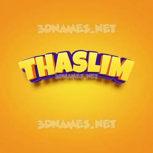 thaslim in Orange Toon style - 3D name wallpaper