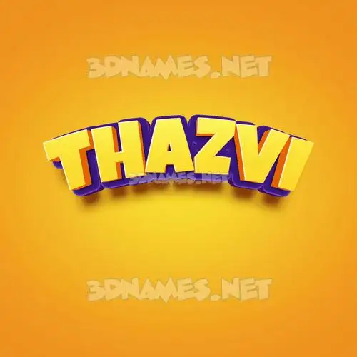 thazvi in Orange Toon style - 3D name wallpaper