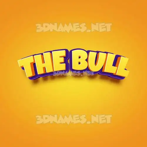 the bull in Orange Toon style - 3D name wallpaper
