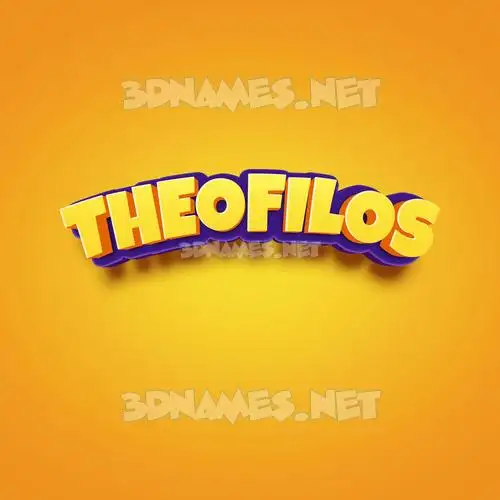 theofilos in Orange Toon style - 3D name wallpaper