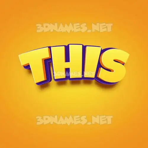 this in Orange Toon style - 3D name wallpaper this in Orange Toon style - 3D name wallpaper