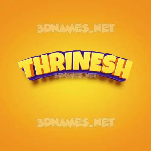 thrinesh in Orange Toon style - 3D name wallpaper