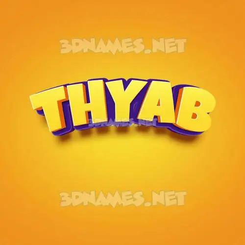 thyab in Orange Toon style - 3D name wallpaper
