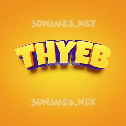 thyeb in Orange Toon style - 3D name wallpaper