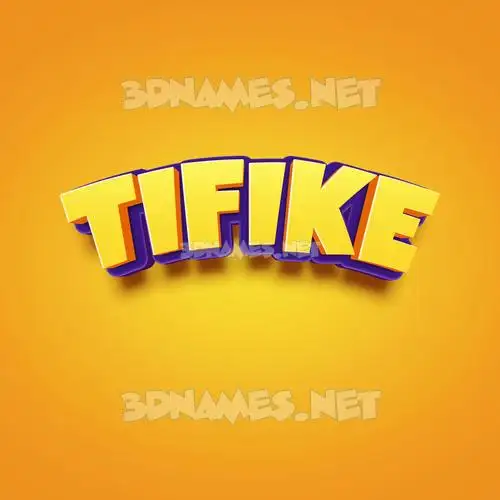 tifike in Orange Toon style - 3D name wallpaper