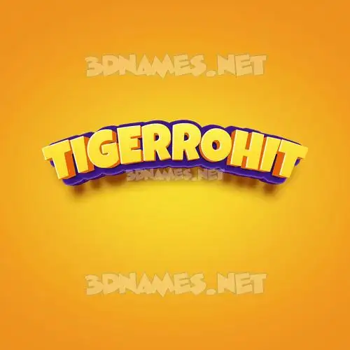 tigerrohit in Orange Toon style - 3D name wallpaper
