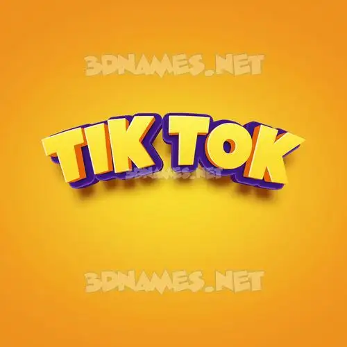 tik tok in Orange Toon style - 3D name wallpaper tik tok in Orange Toon style - 3D name wallpaper