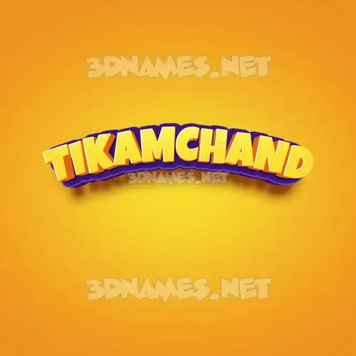 tikamchand in Orange Toon style - 3D name wallpaper