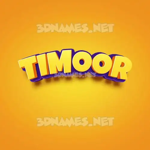 timoor in Orange Toon style - 3D name wallpaper