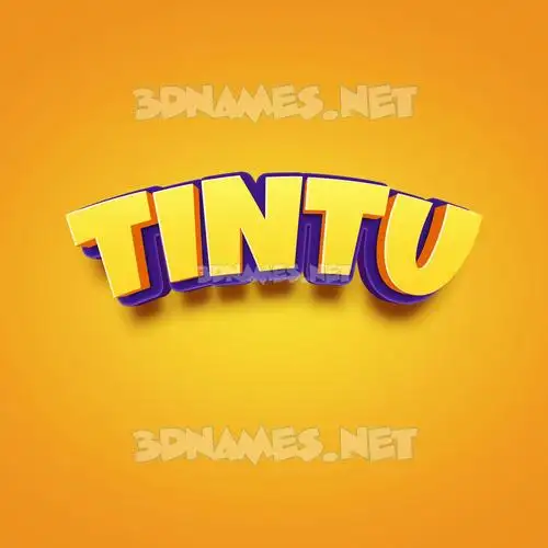 tintu in Orange Toon style - 3D name wallpaper tintu in Orange Toon style - 3D name wallpaper