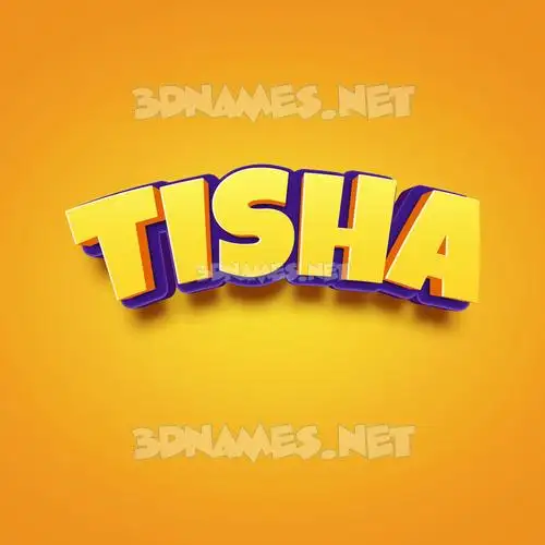 tisha in Orange Toon style - 3D name wallpaper
