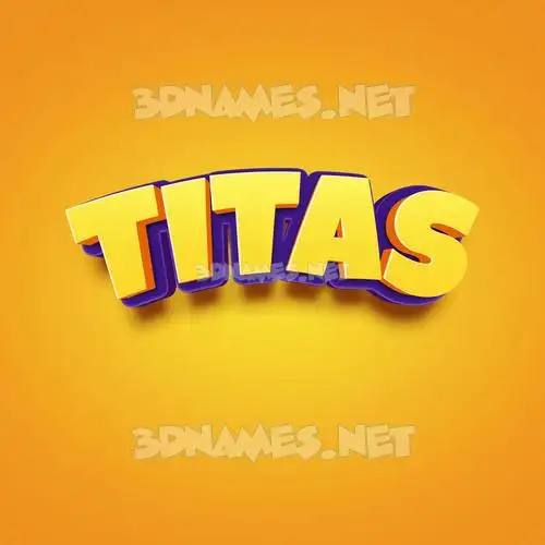 titas in Orange Toon style - 3D name wallpaper