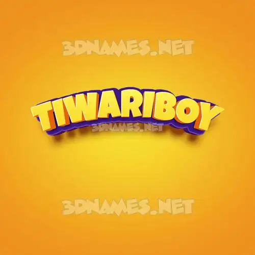 tiwariboy in Orange Toon style - 3D name wallpaper