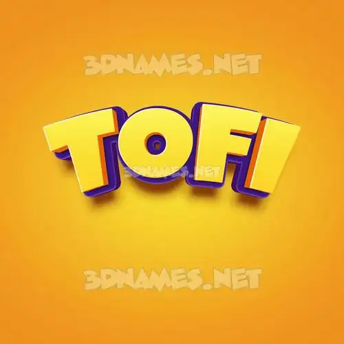tofi in Orange Toon style - 3D name wallpaper tofi in Orange Toon style - 3D name wallpaper