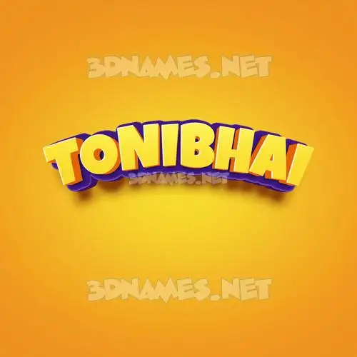 tonibhai in Orange Toon style - 3D name wallpaper