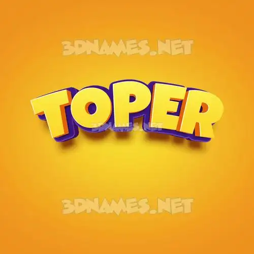 toper in Orange Toon style - 3D name wallpaper