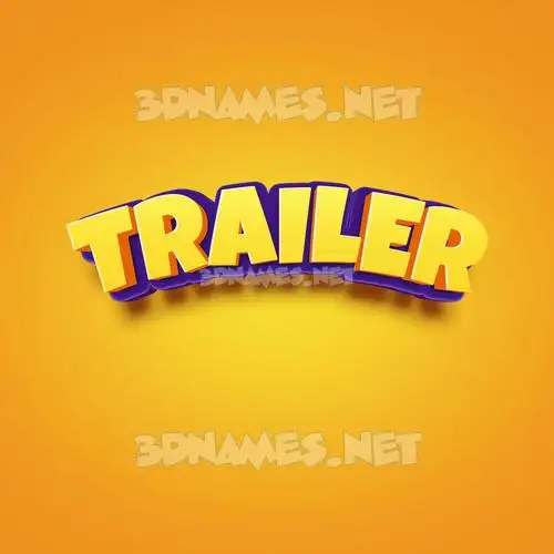 trailer in Orange Toon style - 3D name wallpaper