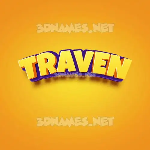 traven in Orange Toon style - 3D name wallpaper traven in Orange Toon style - 3D name wallpaper