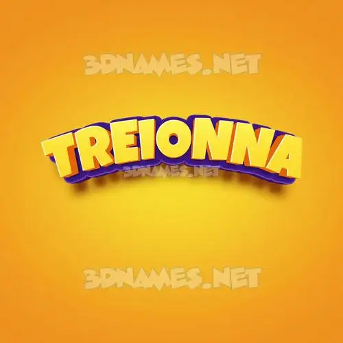 treionna in Orange Toon style - 3D name wallpaper