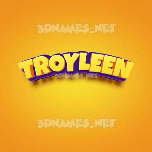 troyleen in Orange Toon style - 3D name wallpaper